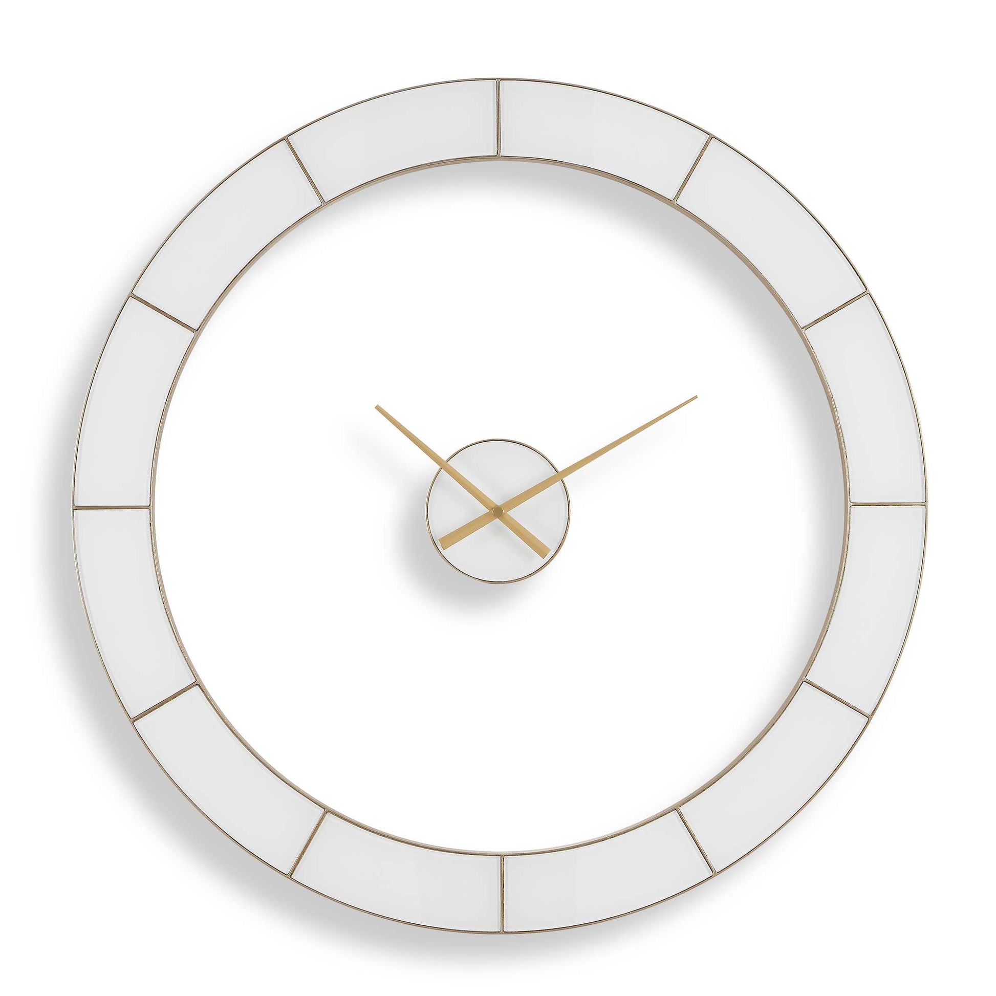 Uttermost Ivory Halo Minimalist Wall Clock - Gold,White