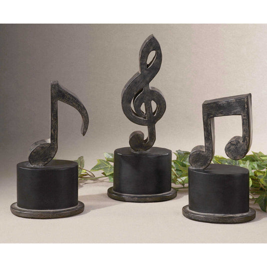 Uttermost Music Notes Metal Figurines Set/3