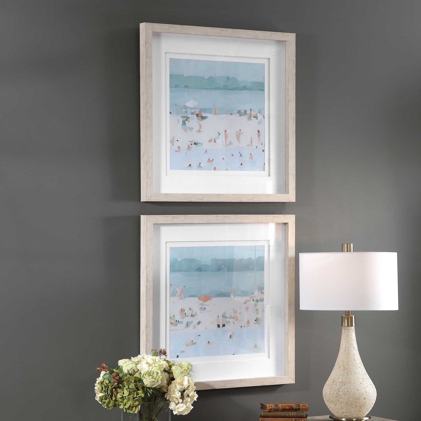 Uttermost Sea Glass Sandbar Framed Prints Set/2