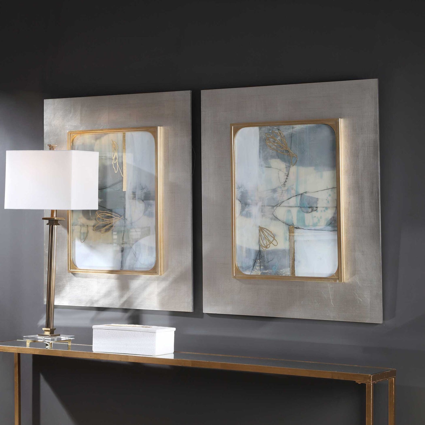 Uttermost Gilded Whimsy Abstract Prints Set/2