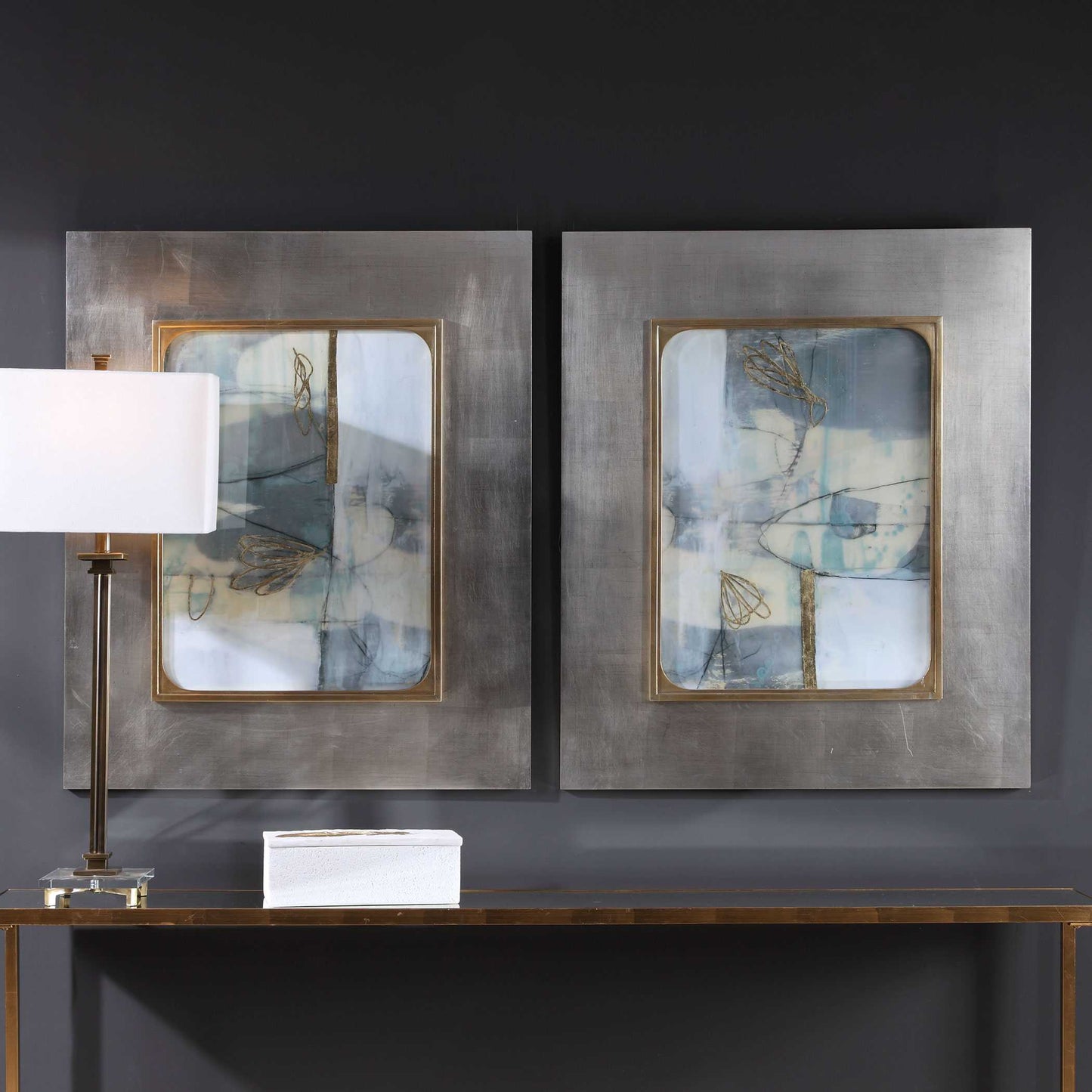 Uttermost Gilded Whimsy Abstract Prints Set/2
