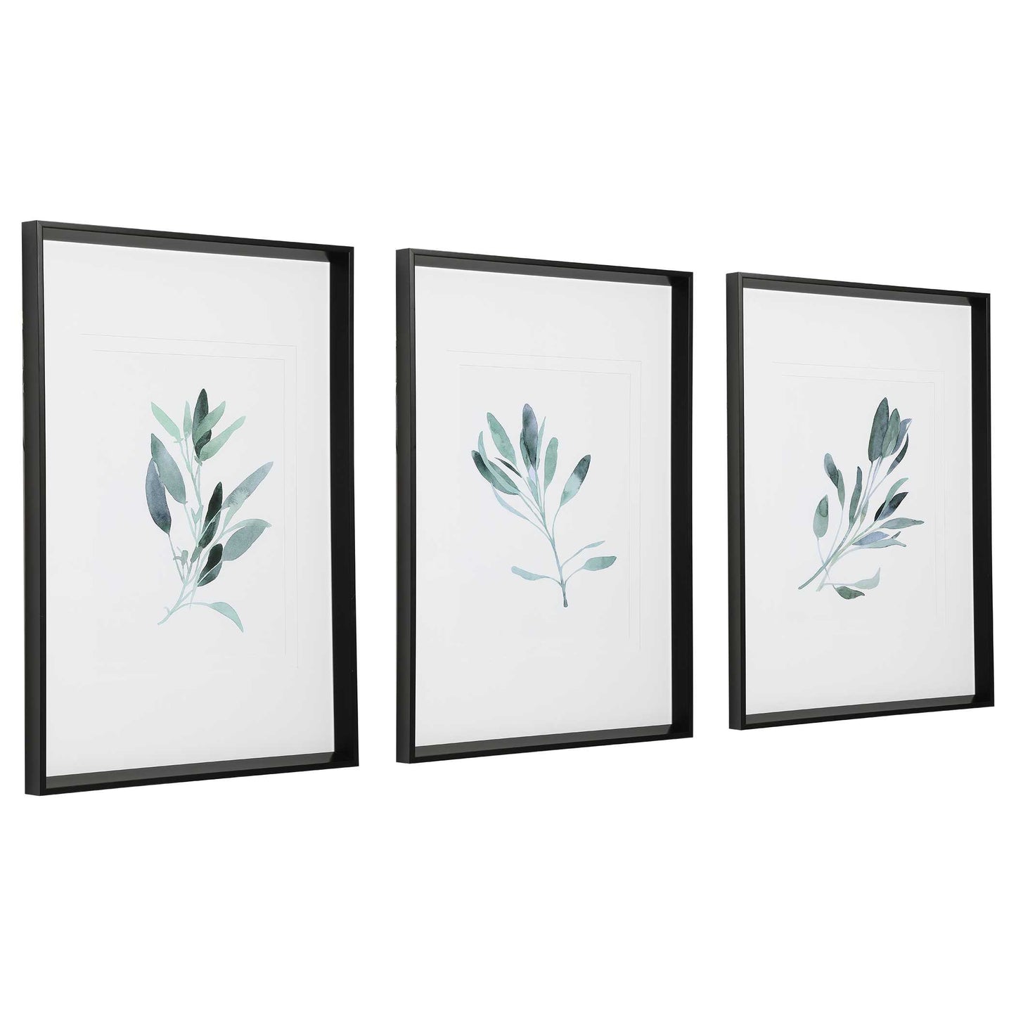 Uttermost Simple Sage Watercolor Prints Set/3