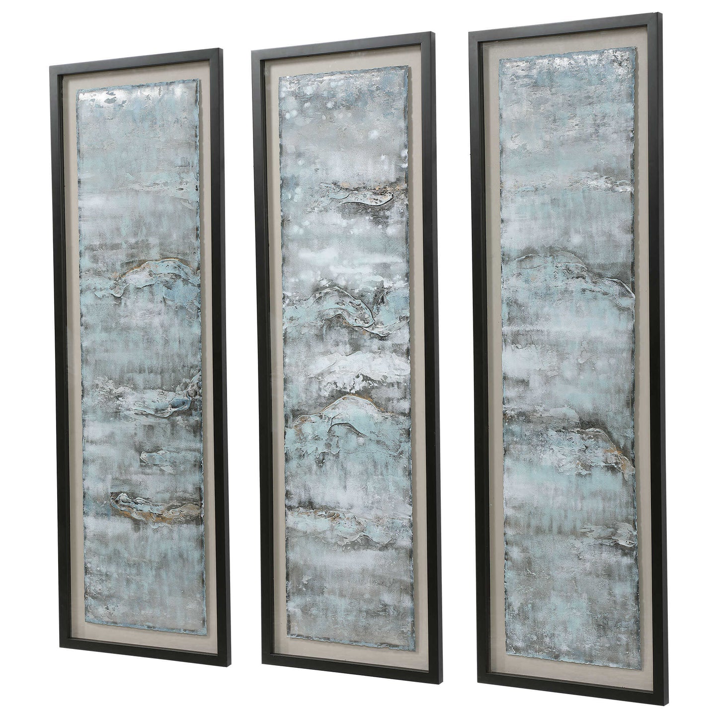 Uttermost Ocean Swell Painted Metal Art Set/3 3 Cartons