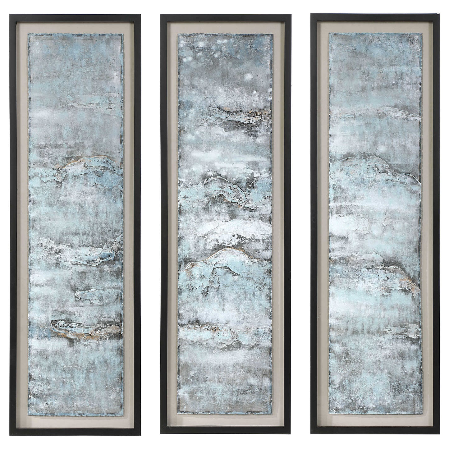 Uttermost Ocean Swell Painted Metal Art Set/3 3 Cartons