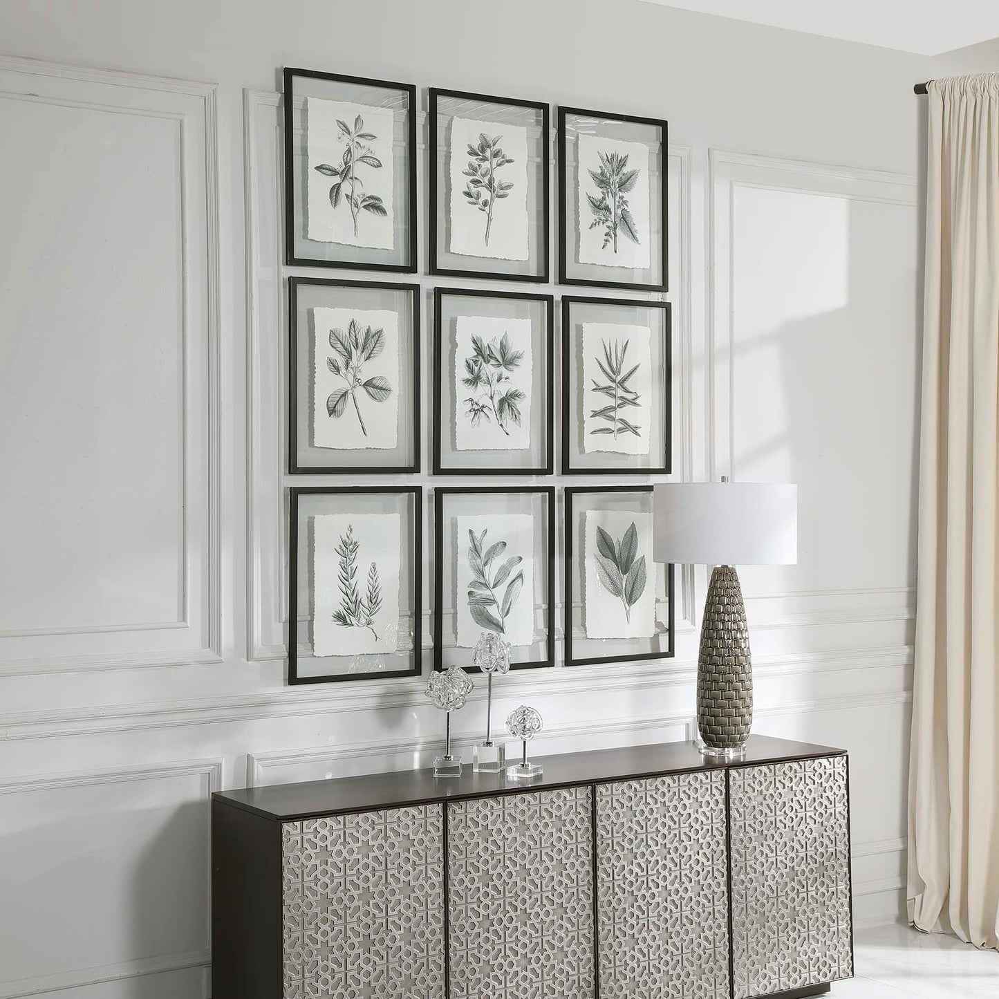 Uttermost Farmhouse Florals Framed Prints Set/9