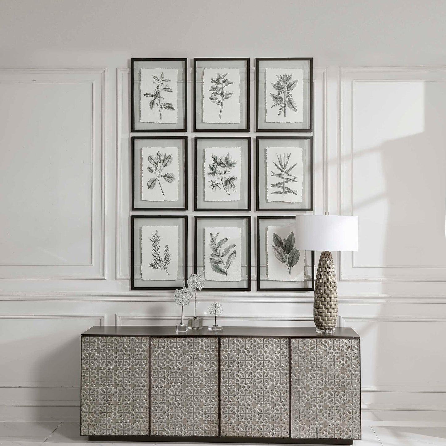 Uttermost Farmhouse Florals Framed Prints Set/9