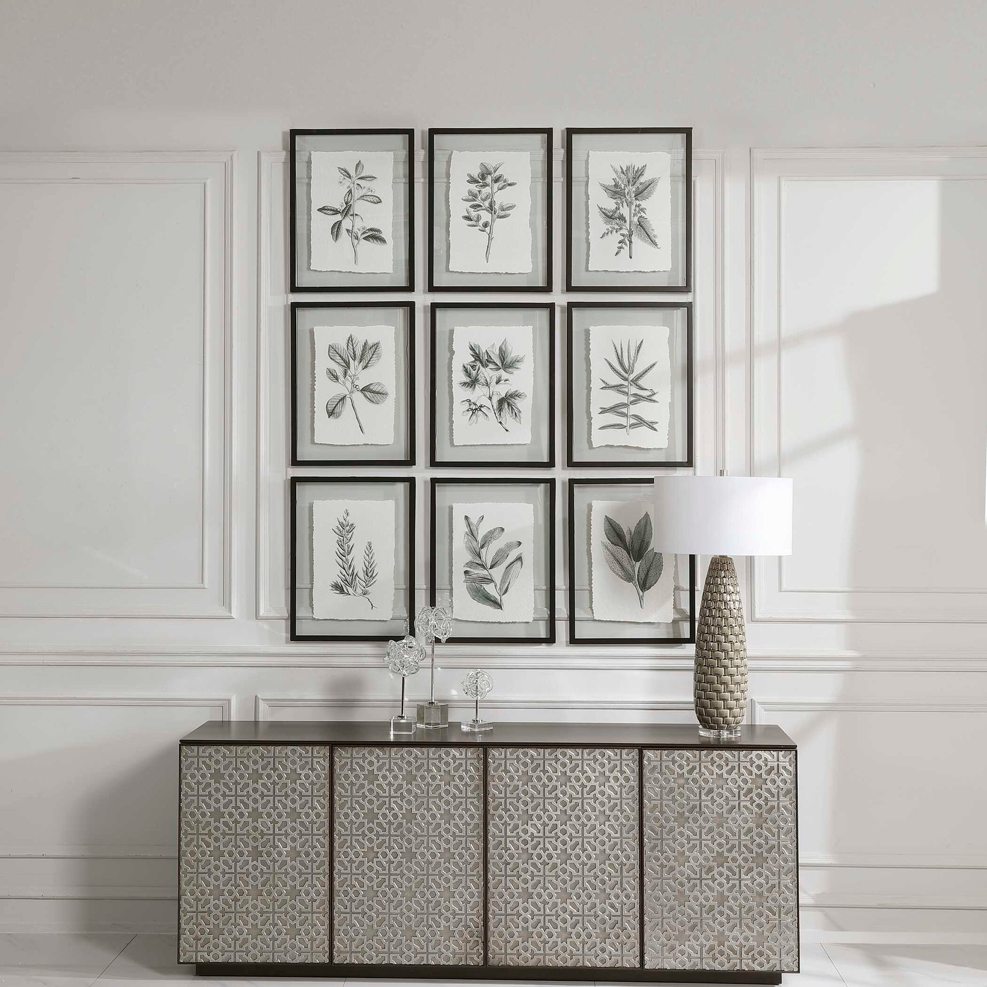 Uttermost Farmhouse Florals Framed Prints Set/9