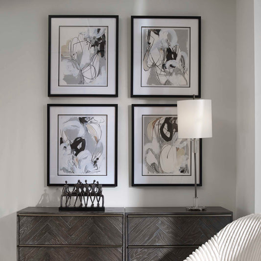 Uttermost Tangled Threads Abstract Framed Prints Set/4