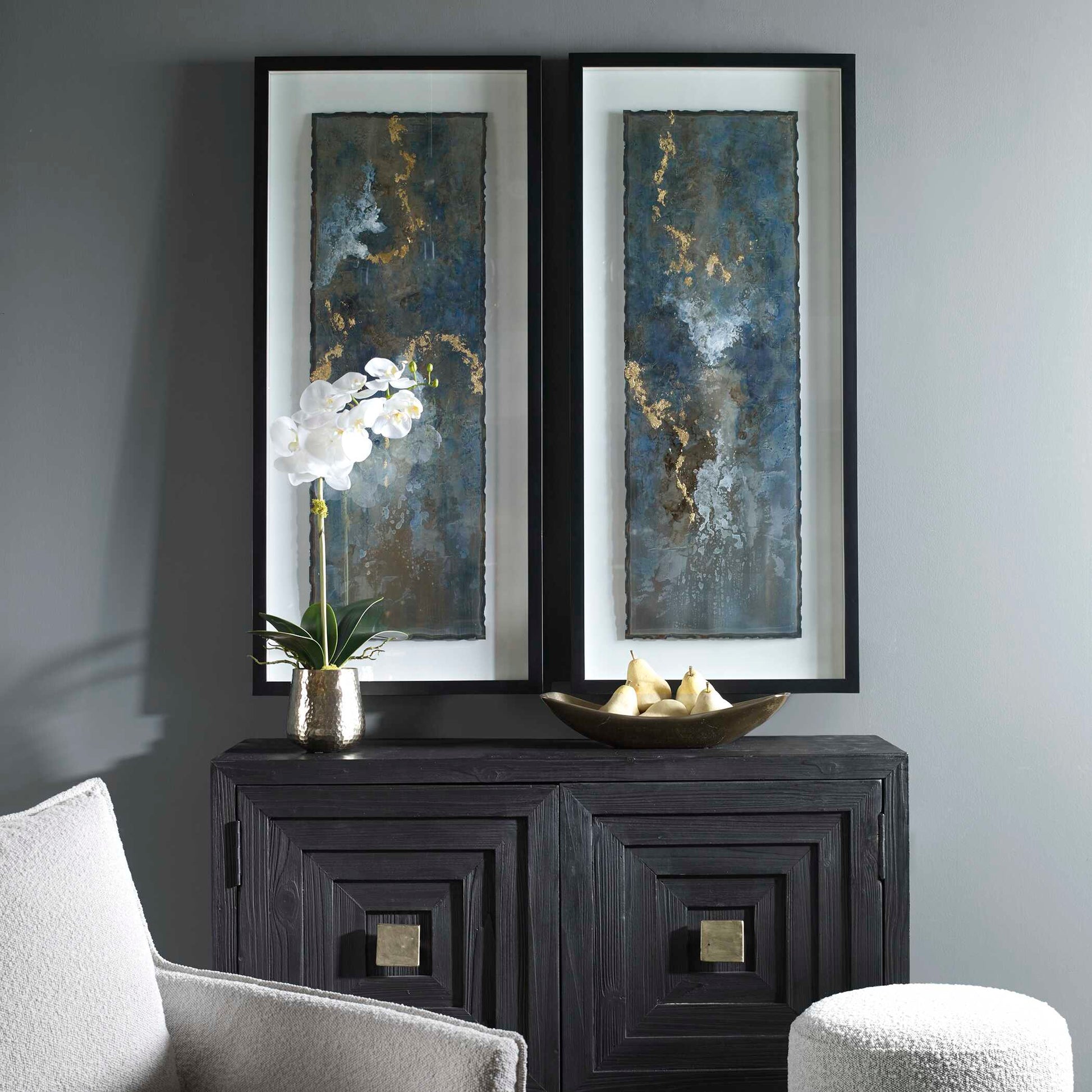 Uttermost Glimmering Agate Abstract Prints Set/2