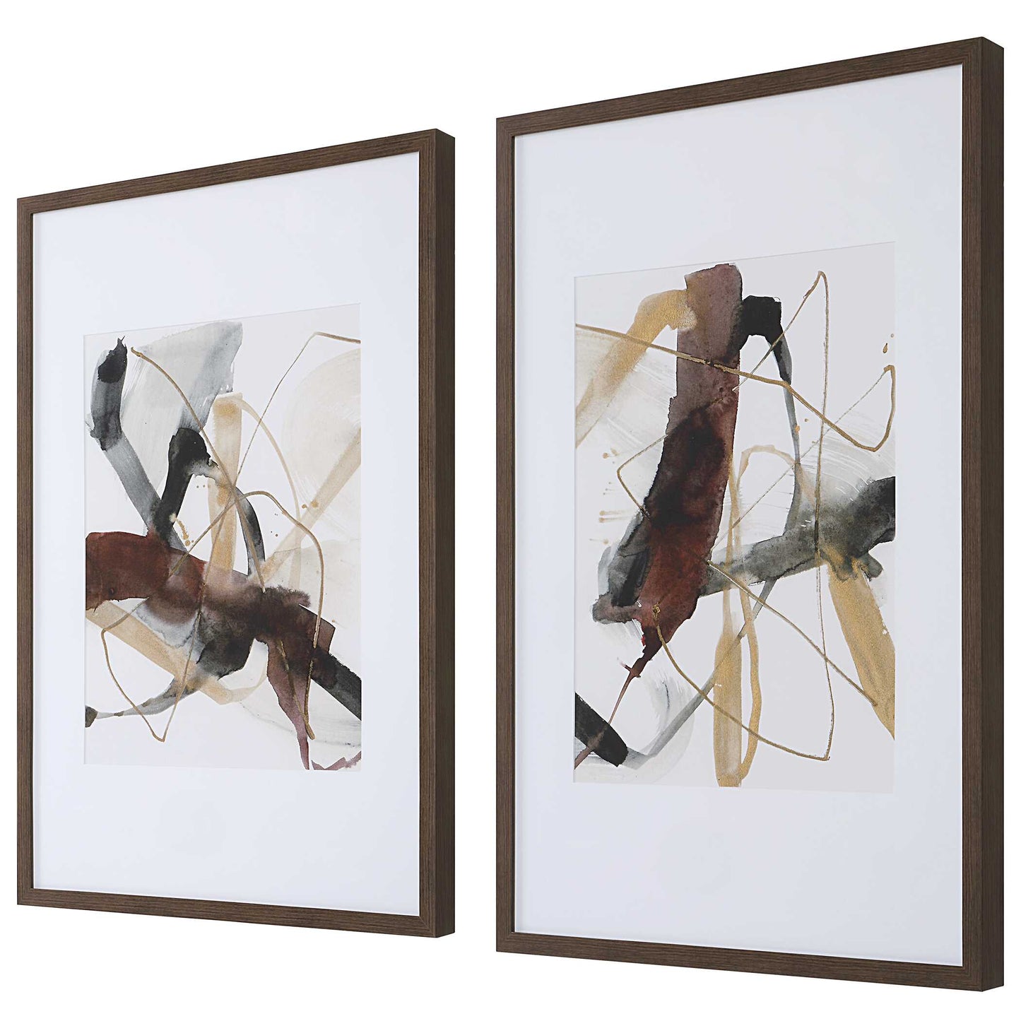Uttermost Burgundy Interjection Abstract Prints Set/2