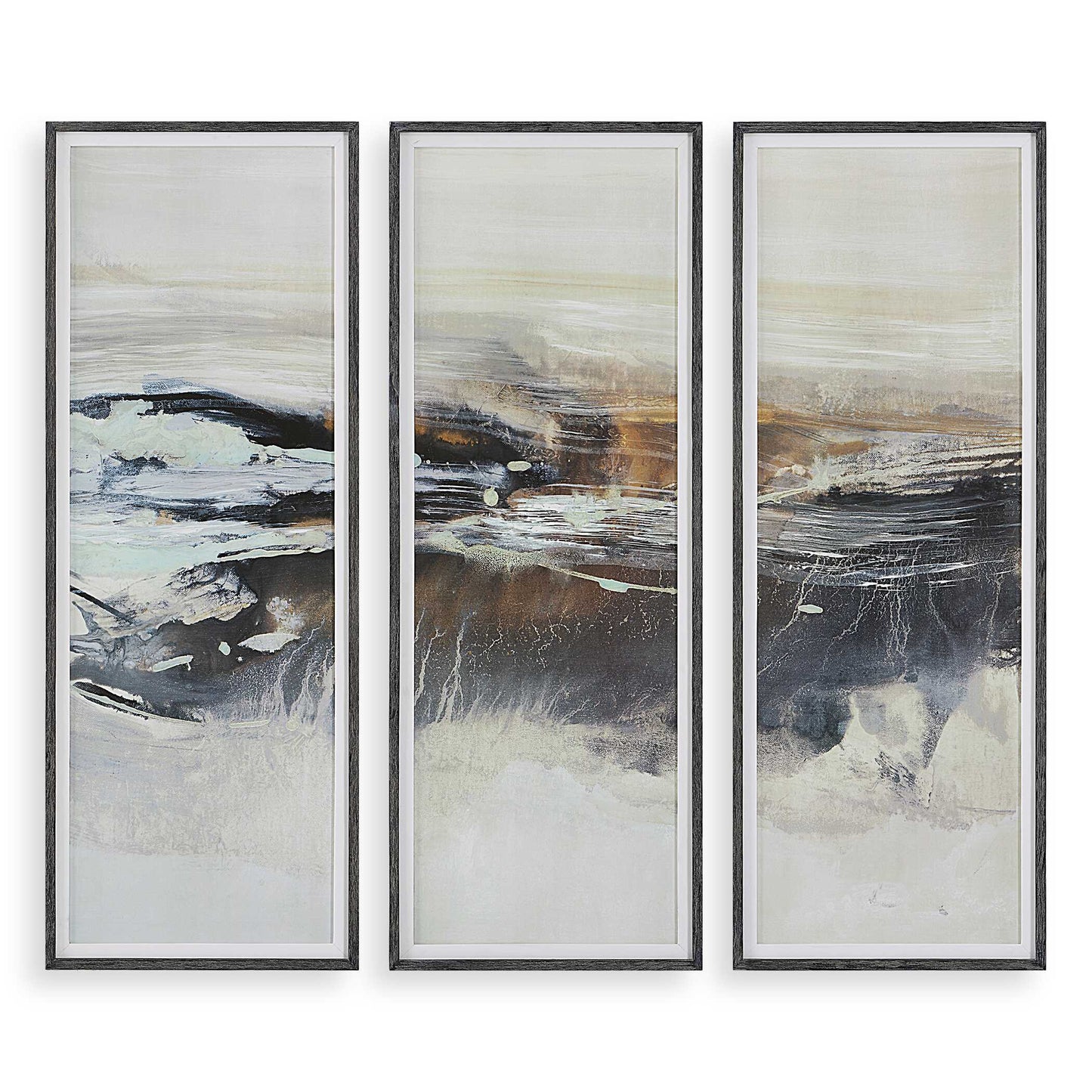 Uttermost Graphite Horizon Framed Prints Set/3