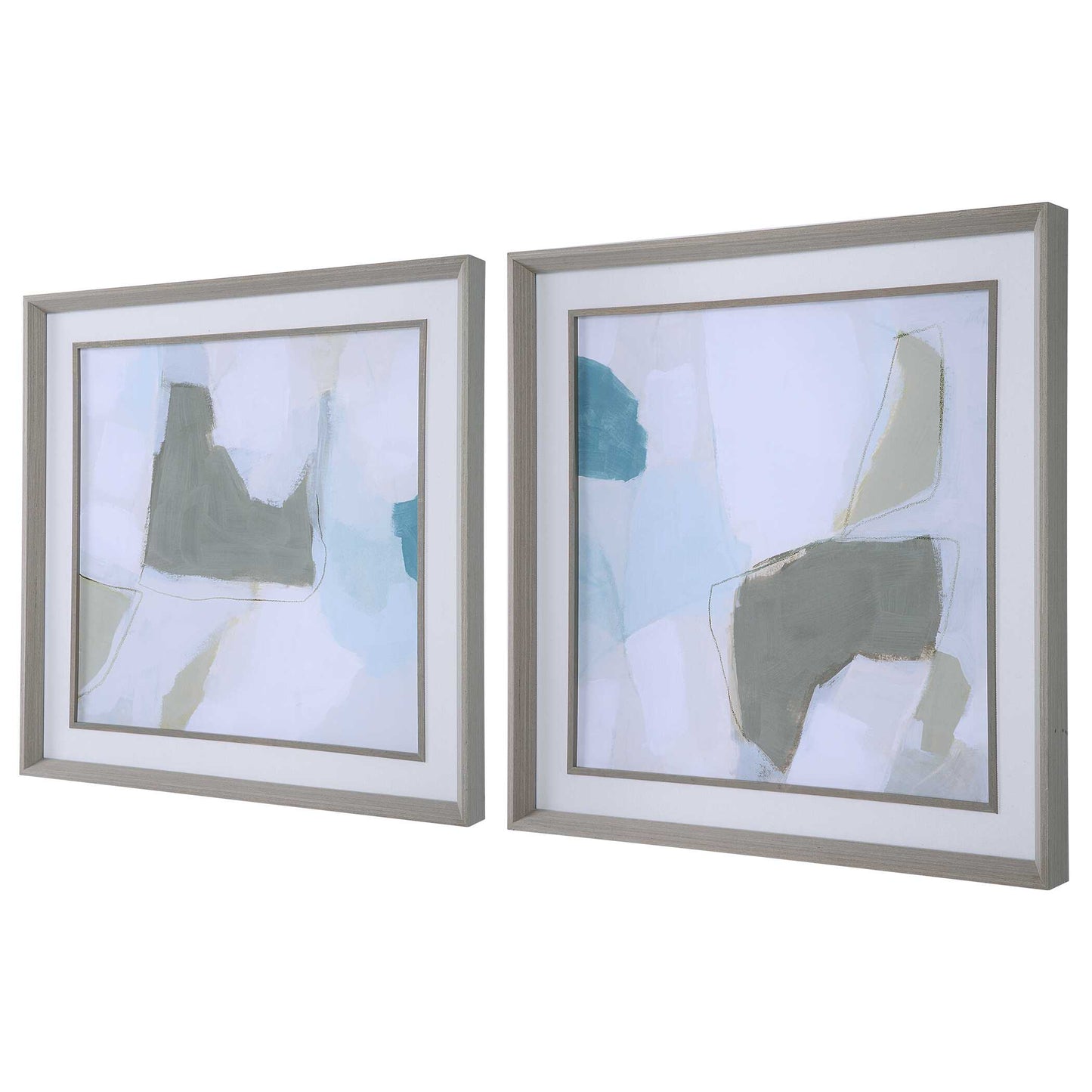 Uttermost Mist Shapes Framed Prints Set/2