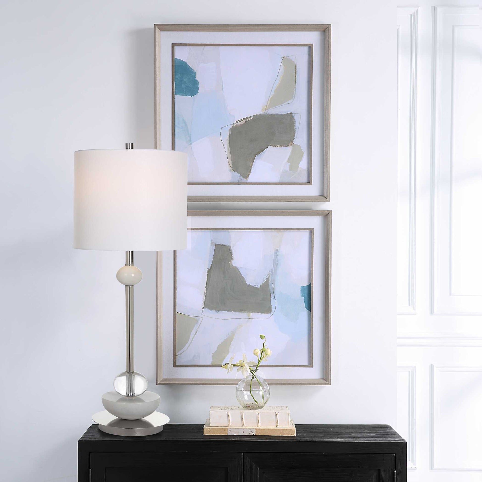 Uttermost Mist Shapes Framed Prints Set/2