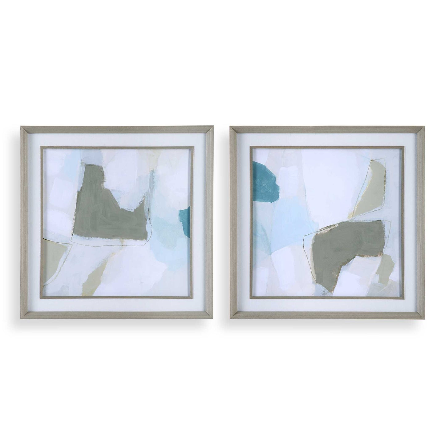 Uttermost Mist Shapes Framed Prints Set/2