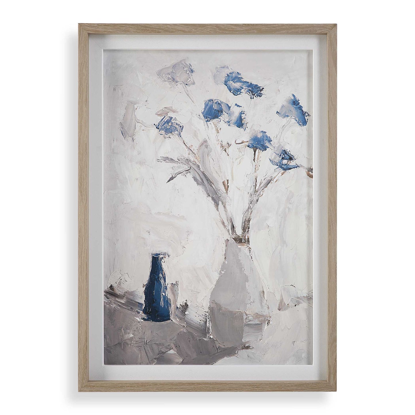 Uttermost Blue Flowers In Vase Framed Print