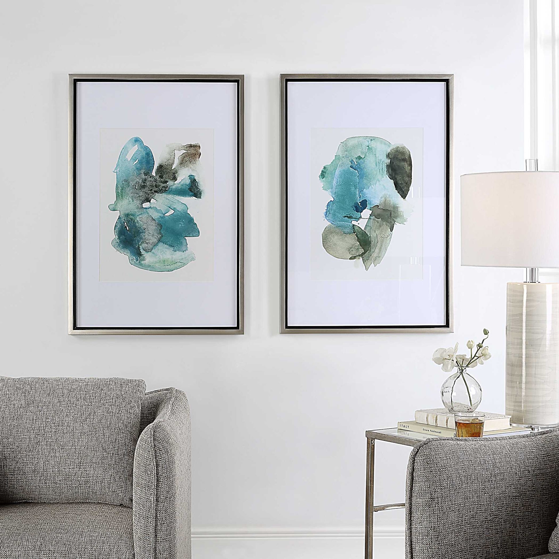 Uttermost Blueprints Watercolor Prints Set Of 2