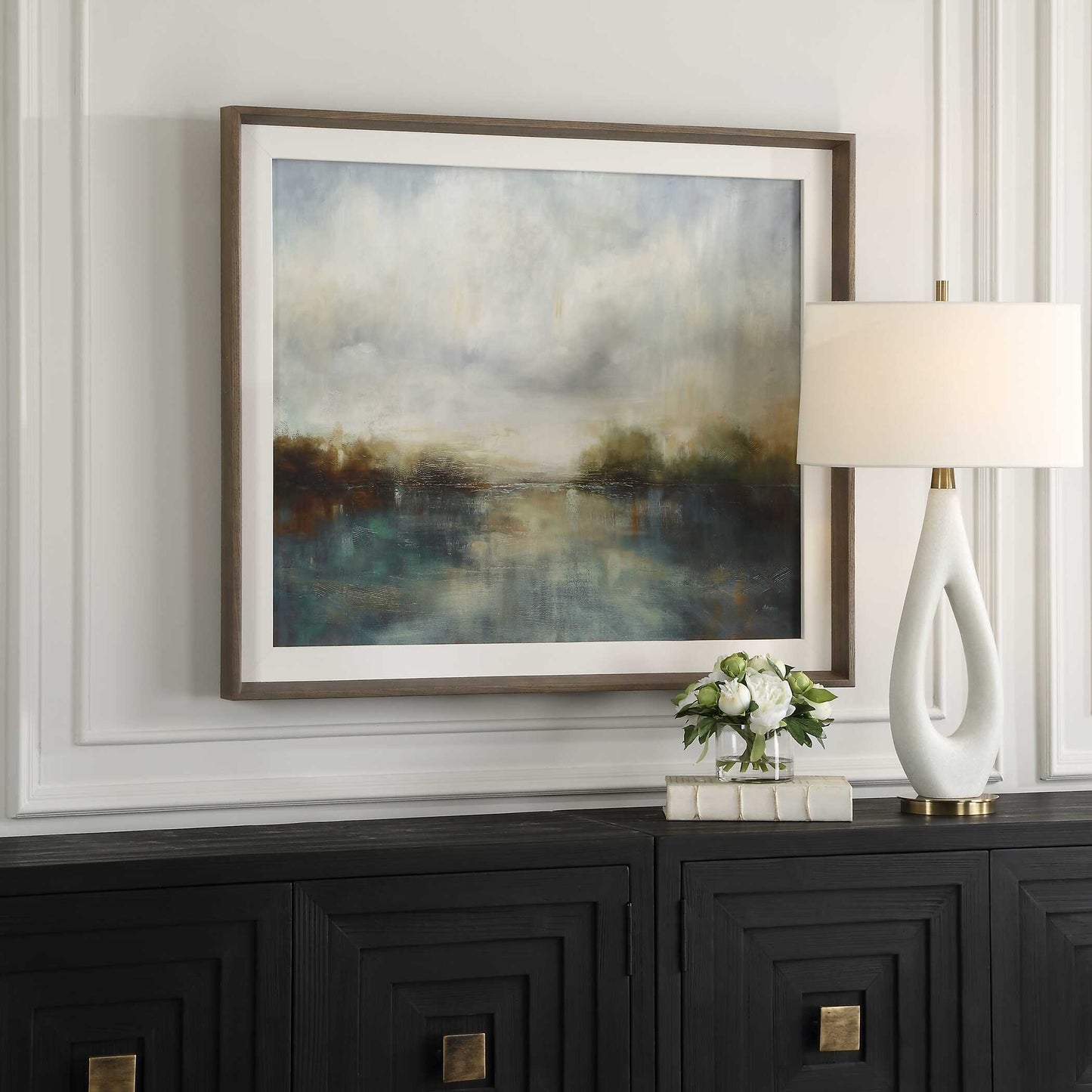 Uttermost Blue Reverie Framed Abstract Lake Print