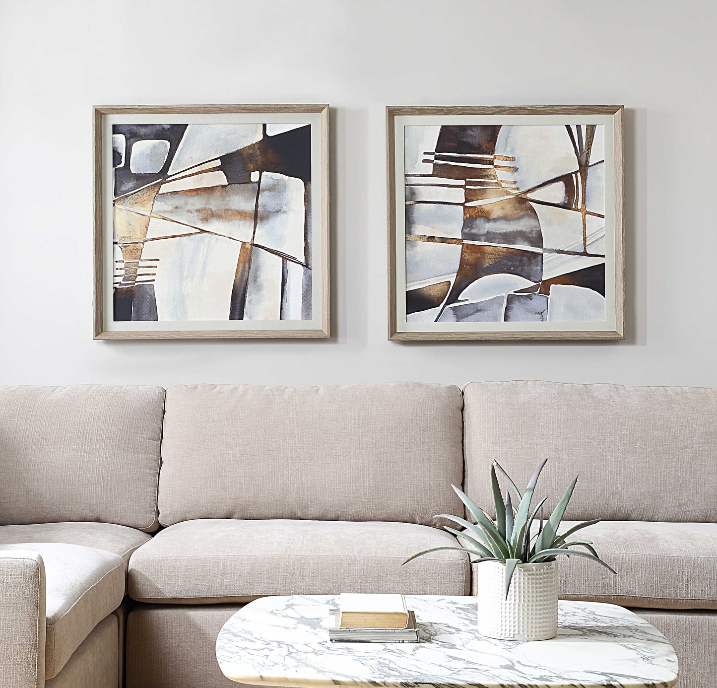 Uttermost Vetrina Framed Abstract Prints Set/2