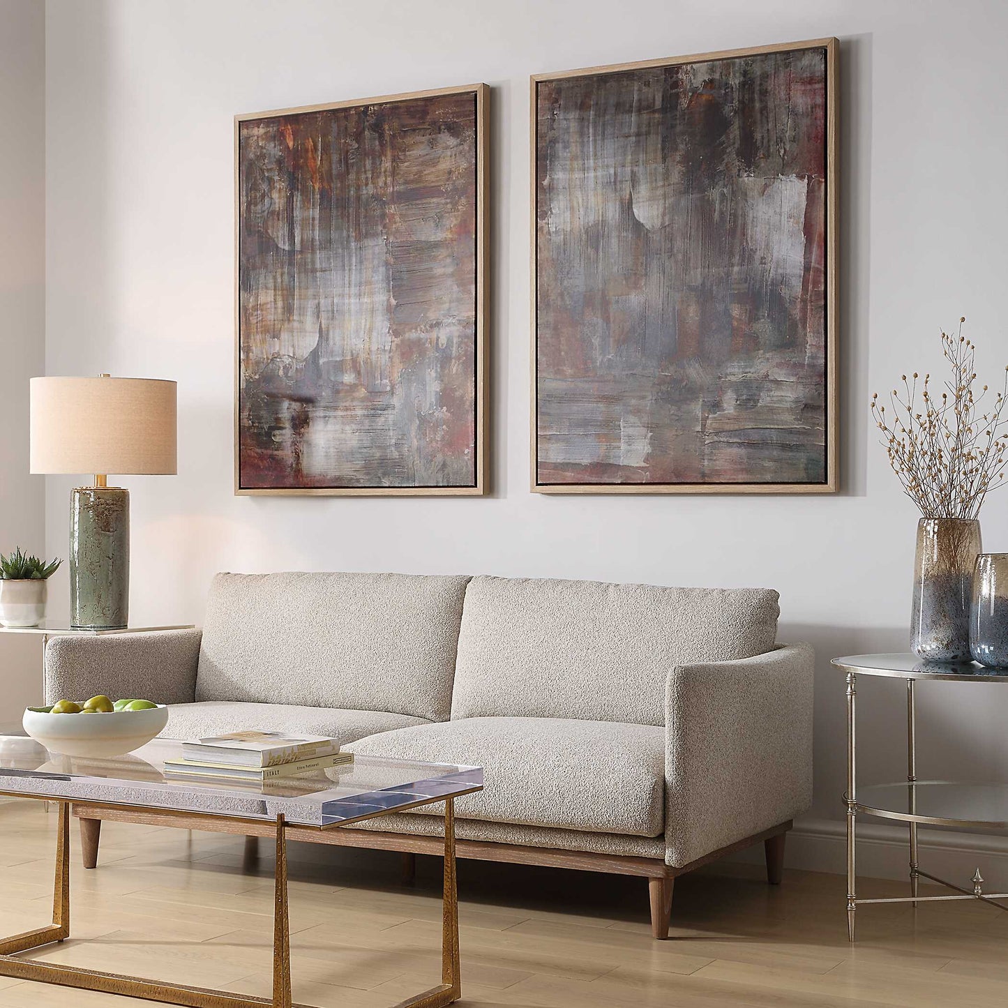 Uttermost Molten Patina Framed Canvases Set/2