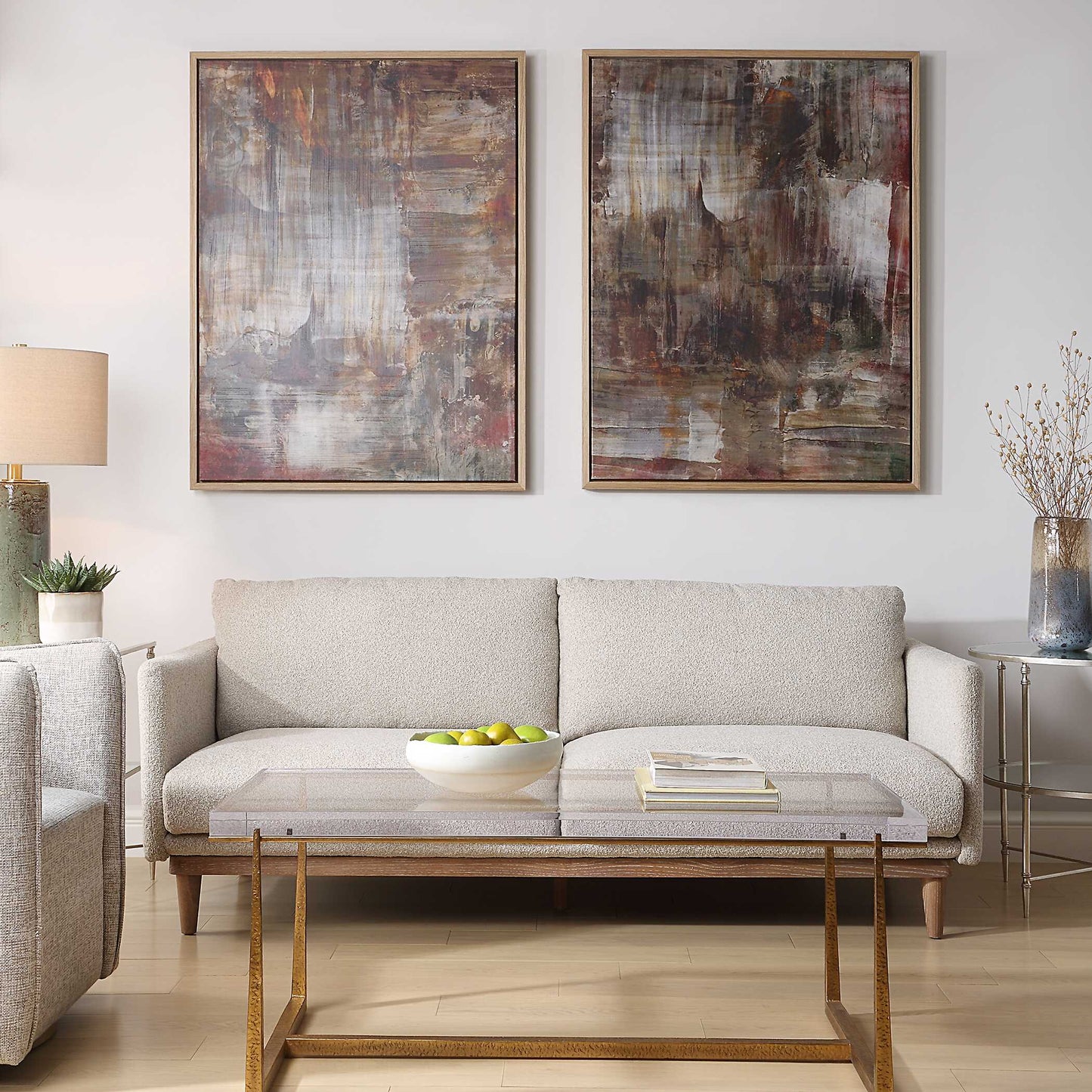 Uttermost Molten Patina Framed Canvases Set/2