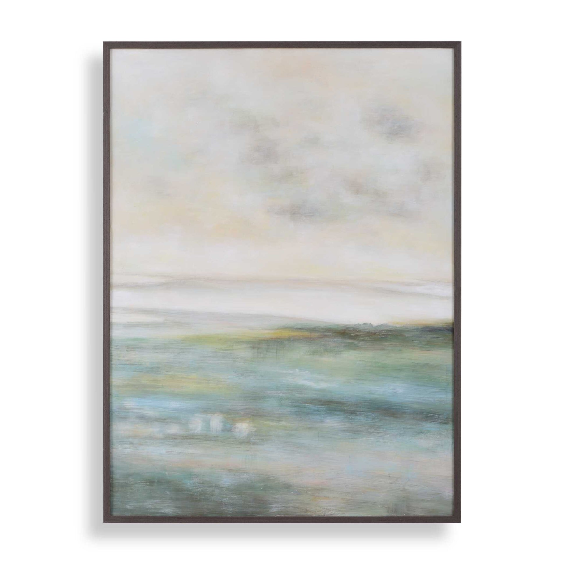 Uttermost Awakening Hand Painted Landscape Art - Blue,Brown,Green,White,Yellow