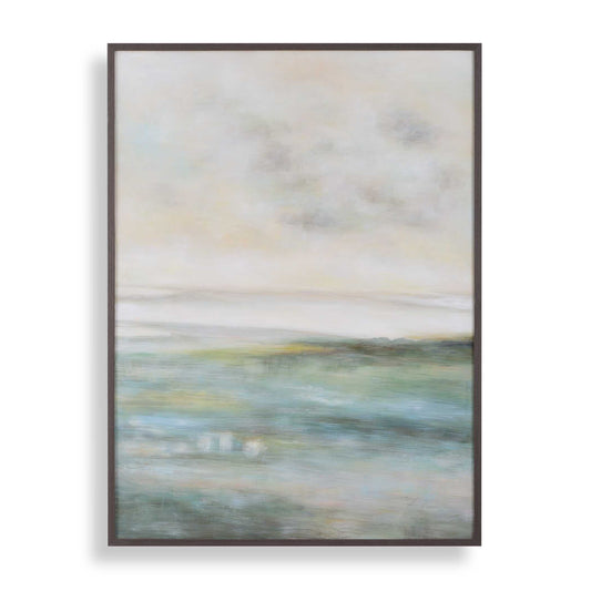 Uttermost Awakening Hand Painted Landscape Art - Blue,Brown,Green,White,Yellow