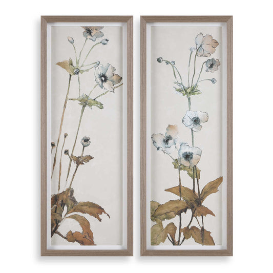 Uttermost Garden Study Framed Floral Prints, S/2 - Black,Blue,Brown,Green,Pink,White