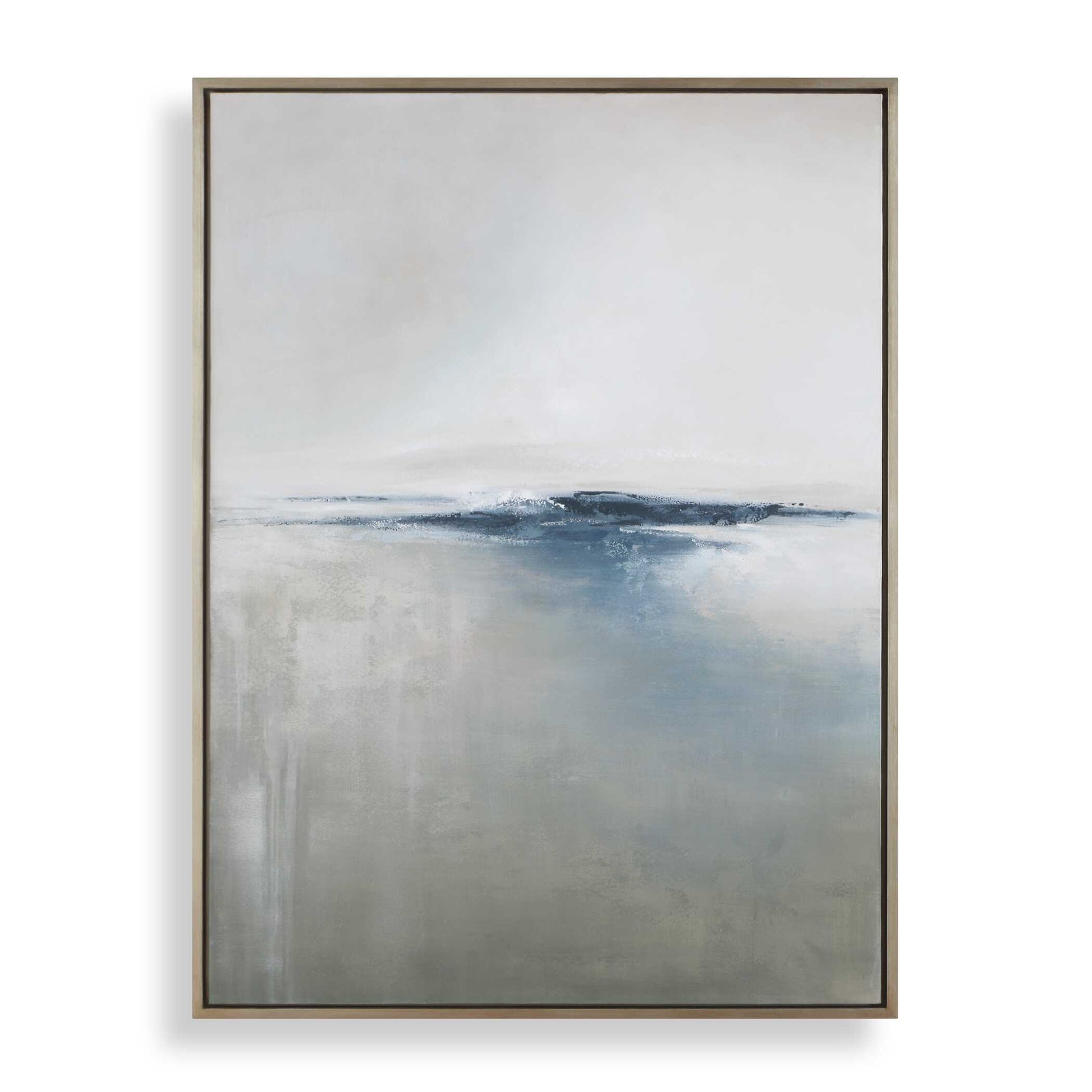 Uttermost Above The Waterline Abstract Painting - Blue,Gray,White