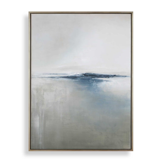 Uttermost Above The Waterline Abstract Painting - Blue,Gray,White