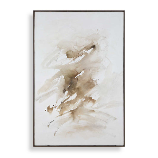 Uttermost Still Moving Abstract Painting - Brown,Gray,White