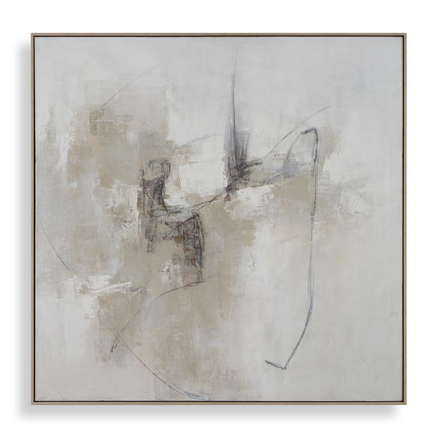 Uttermost Still Crossing Abstract Painting - Black,Brown,Gray,White