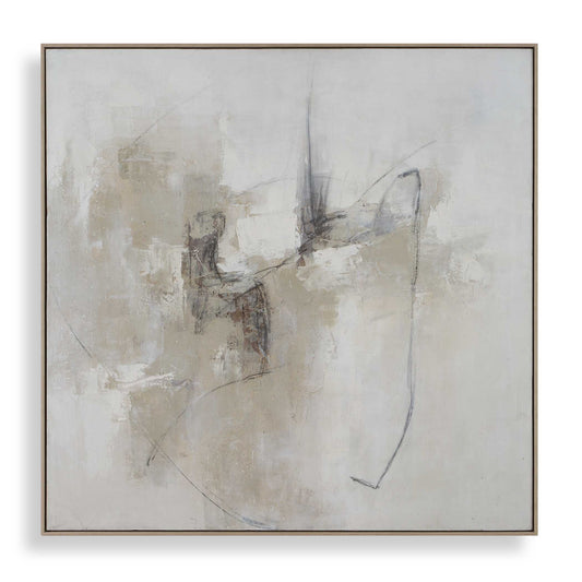 Uttermost Still Crossing Abstract Painting - Black,Brown,Gray,White