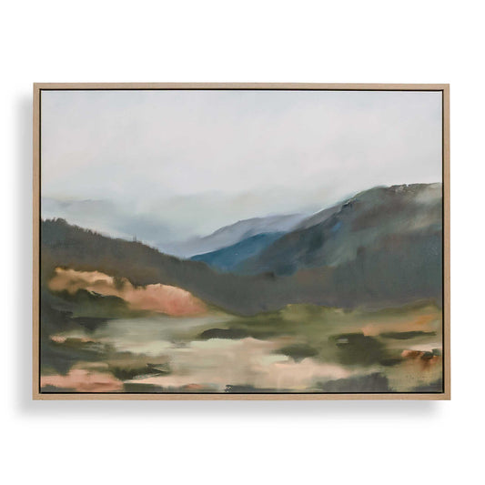 Uttermost Fading Memory Landscape Art - Black,Blue,Brown,Gray,Green,Pink,Purple,Yellow