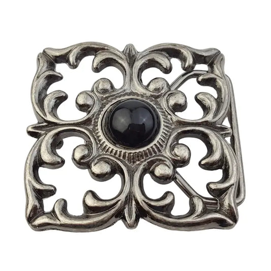 Antique-Silver Scroll Women's Belt Buckle