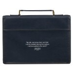 Be Still Serene Roses Blue Faux Leather Bible - Psalm 46:10