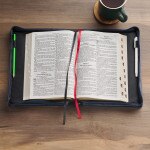 Be Still Serene Roses Blue Faux Leather Bible - Psalm 46:10