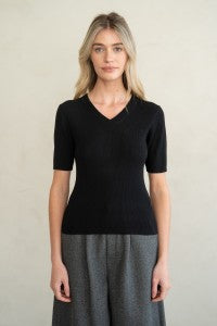 V-Neck Knit Top