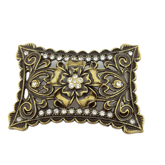 Belt Buckle Brass Flower