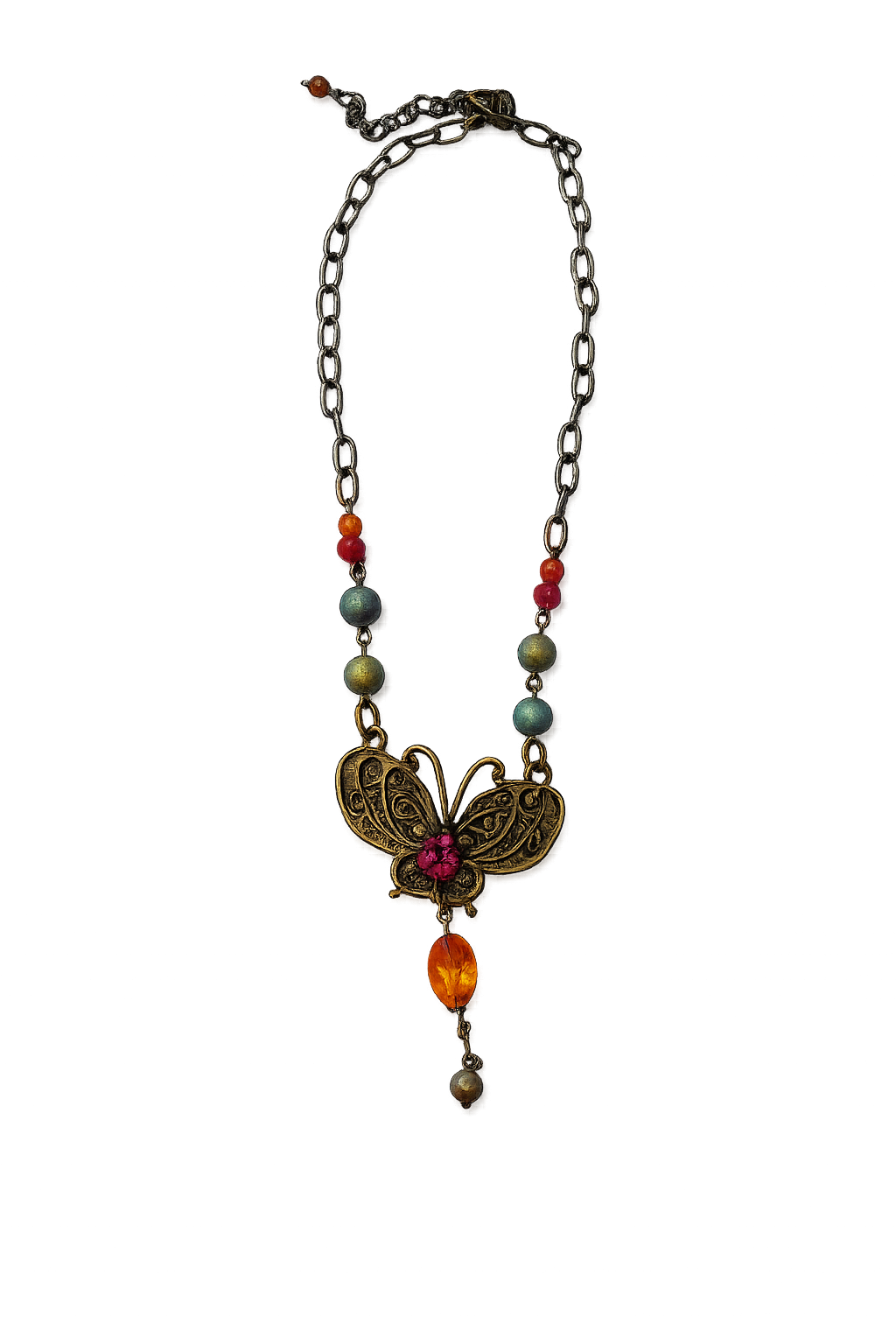Vintage Butterfly Statement Necklace