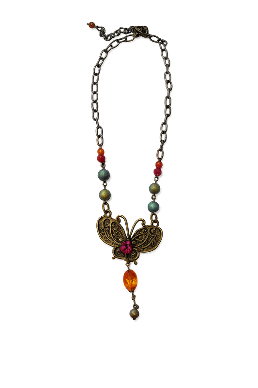 Vintage Butterfly Statement Necklace