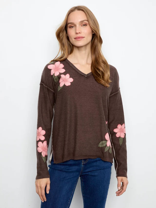 Charlie B - Reversible Printed Sweater - Coffee