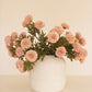 Bundle of 7 Artificial Light Pink Ball Dahlias