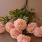 Bundle of 7 Artificial Light Pink Ball Dahlias