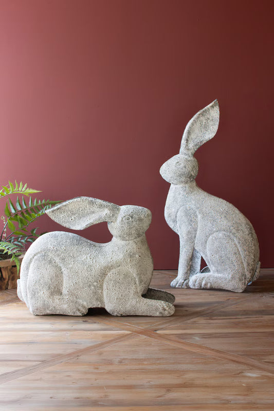 Rustic Metal Rabbits Set of 2