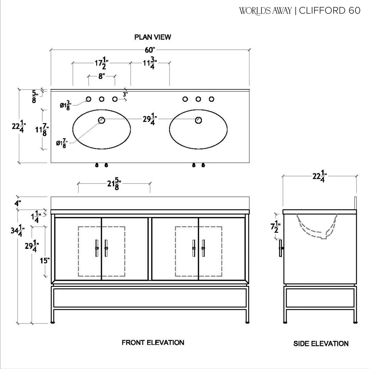 Burl Wood Double Sink Vanity