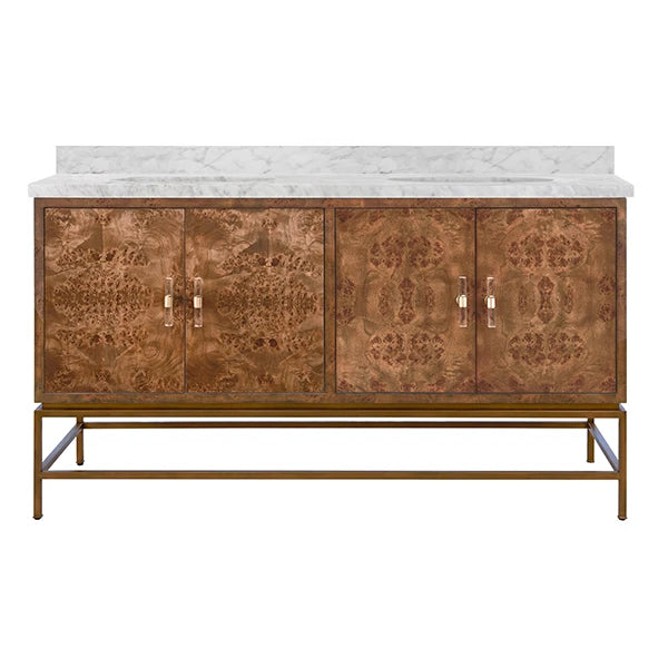 Burl Wood Double Sink Vanity