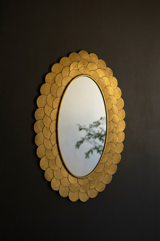 Antique Gold Scallop Mirror