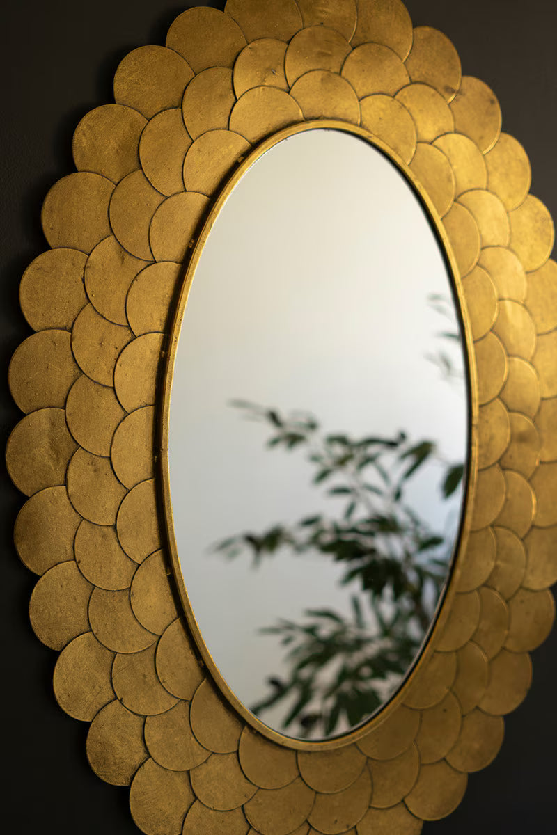 Antique Gold Scallop Mirror
