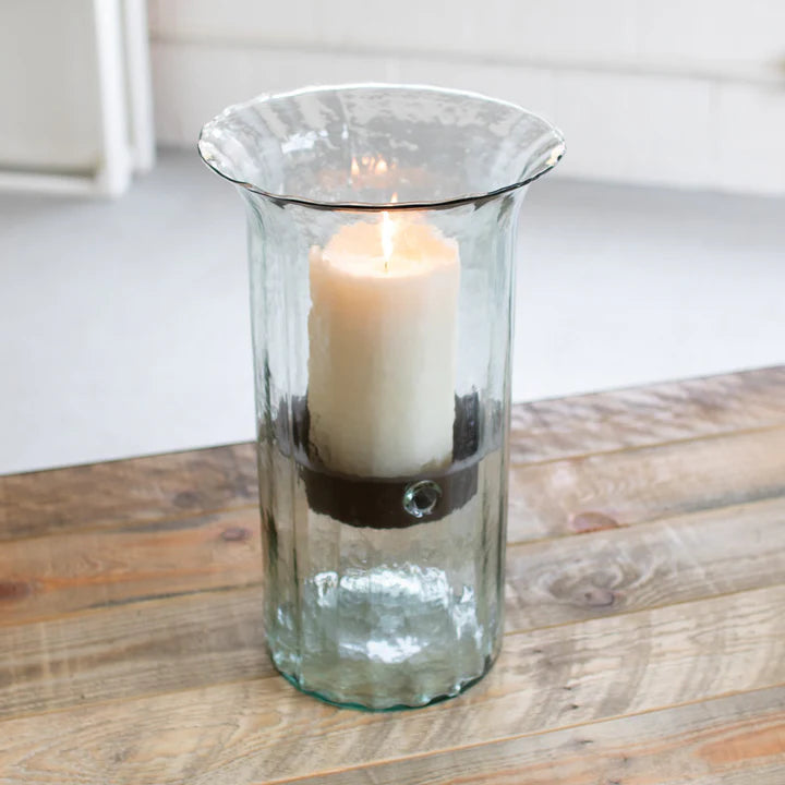 Ribbed Glass Candle Cylinder