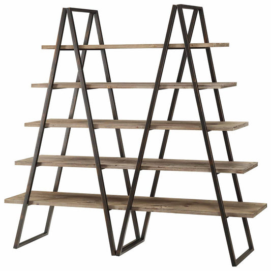 Crestview Collection Ashland Weathered Oak Bookshelf CVFZR781